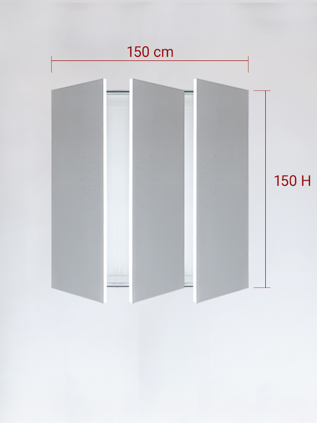 Panneaux invisible 3 vantaux pour niche 150x150