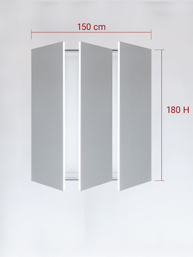 Panneaux invisible 3 vantaux pour niche 150x180
