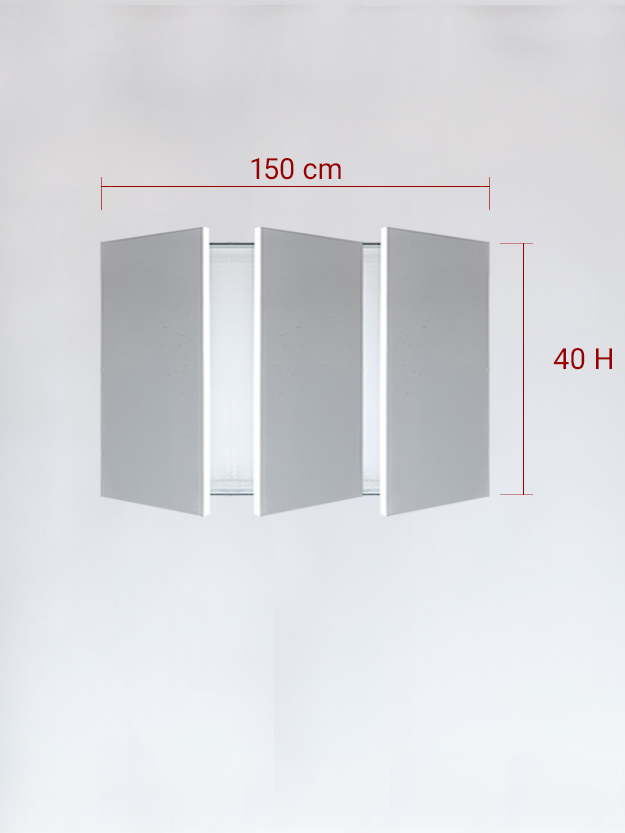 Panneaux invisible 3 vantaux pour niche 150x40