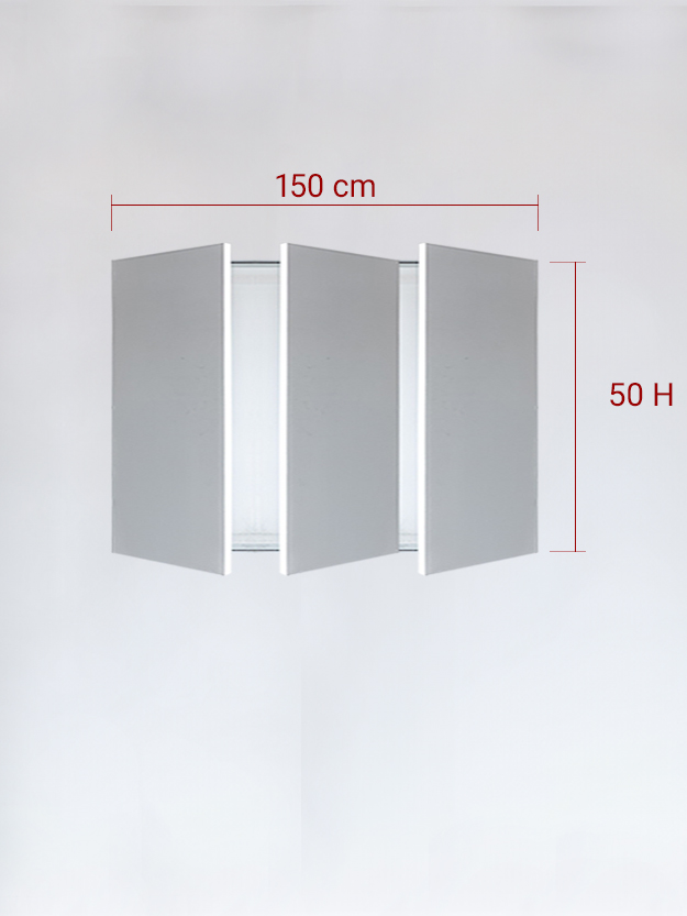 Panneaux invisible 3 vantaux pour niche 150x50