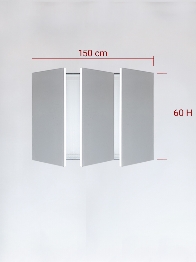 Panneaux invisible 3 vantaux pour niche 150x60