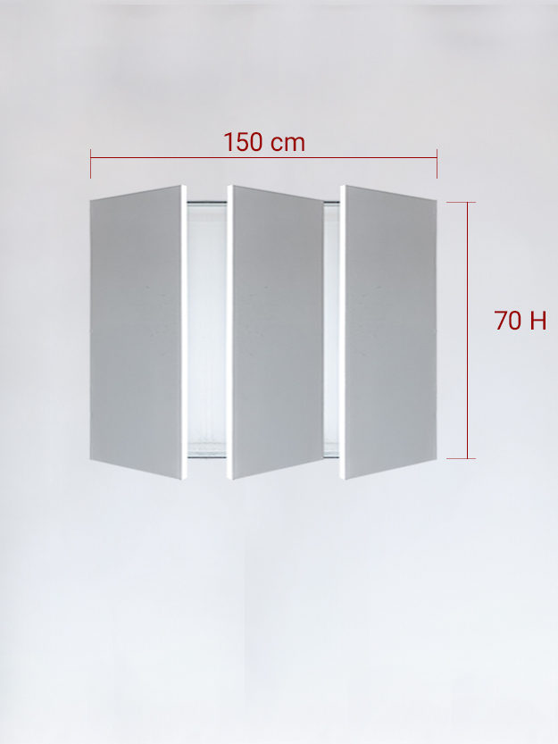 Panneaux invisible 3 vantaux pour niche 150x70