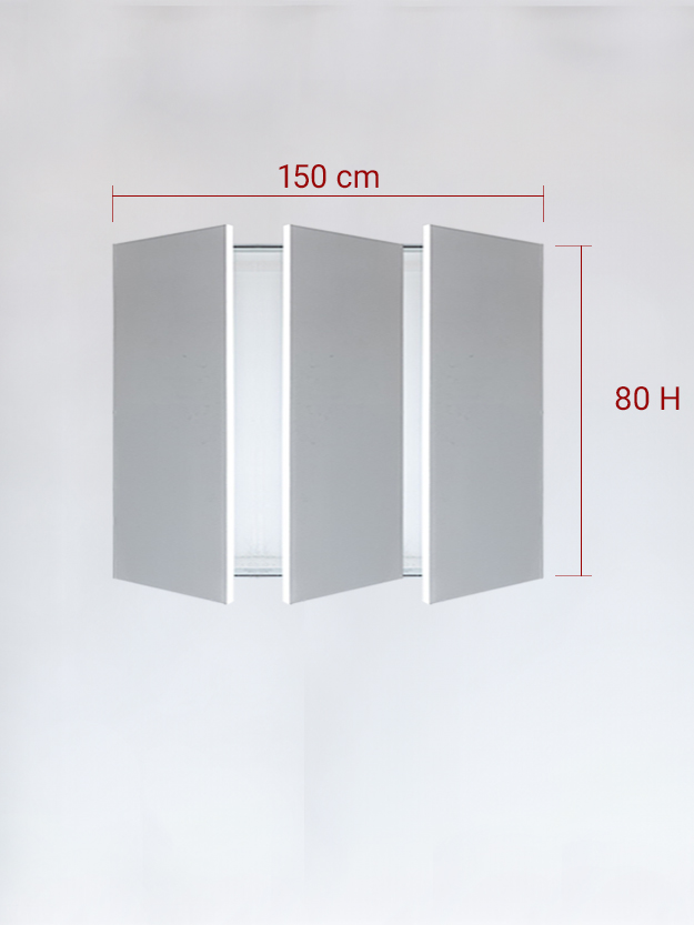 Panneaux invisible 3 vantaux pour niche 150x80
