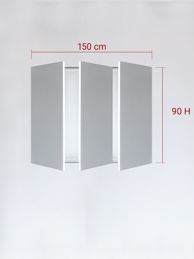 Panneaux invisible 3 vantaux pour niche 150x90