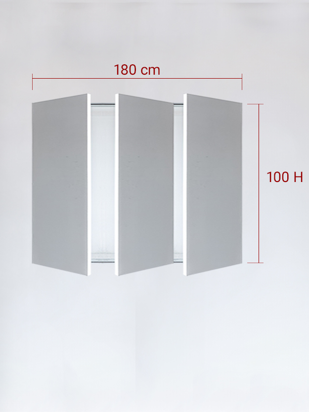Panneaux invisible 3 vantaux pour niche 180x100