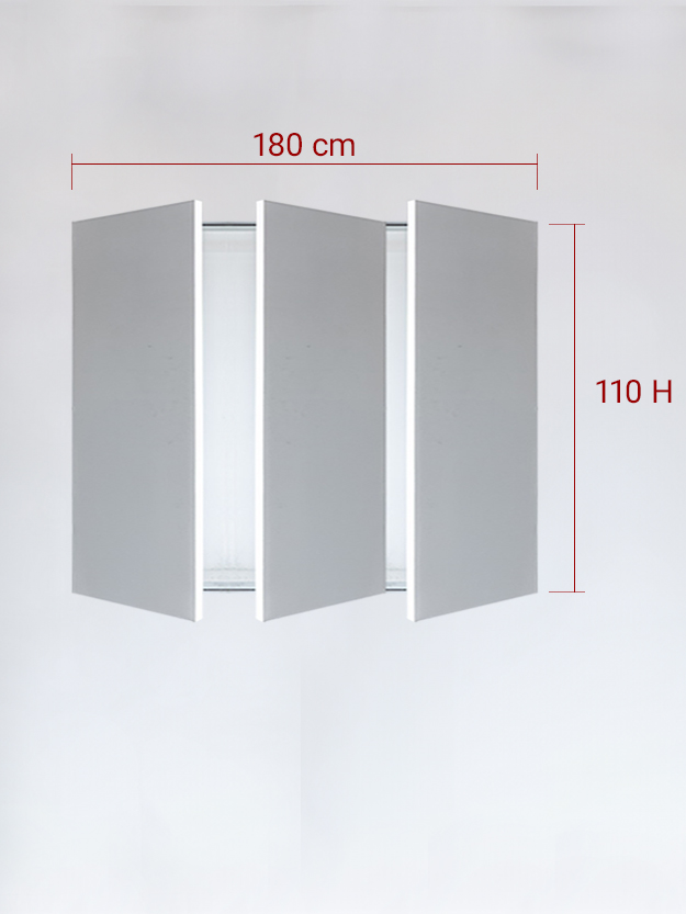 Panneaux invisible 3 vantaux pour niche 180x110