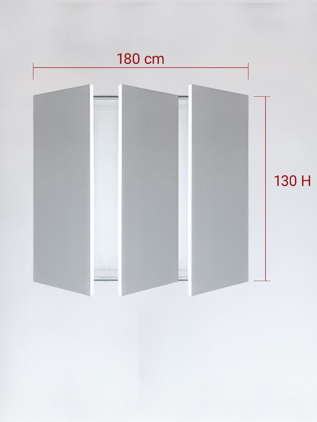 Panneaux invisible 3 vantaux pour niche 180x130
