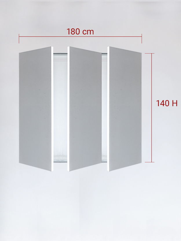 Panneaux invisible 3 vantaux pour niche 180x140