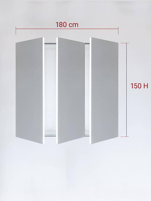 Panneaux invisible 3 vantaux pour niche 180x150
