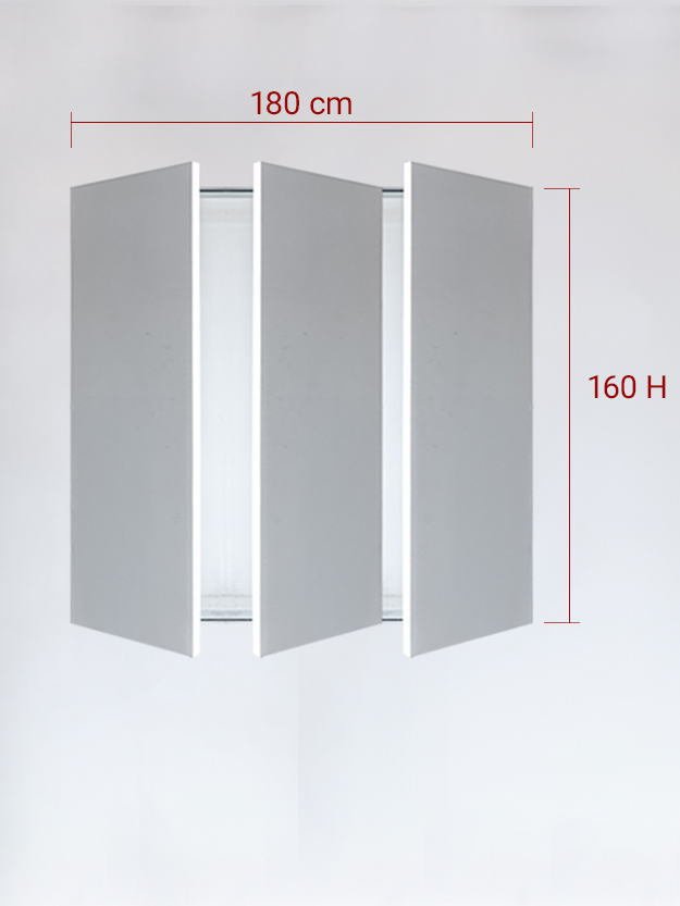 Panneaux invisible 3 vantaux pour niche 180x160
