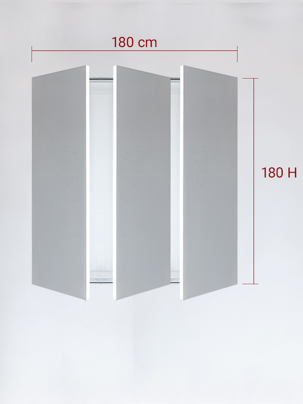 Panneaux invisible 3 vantaux pour niche 180x180