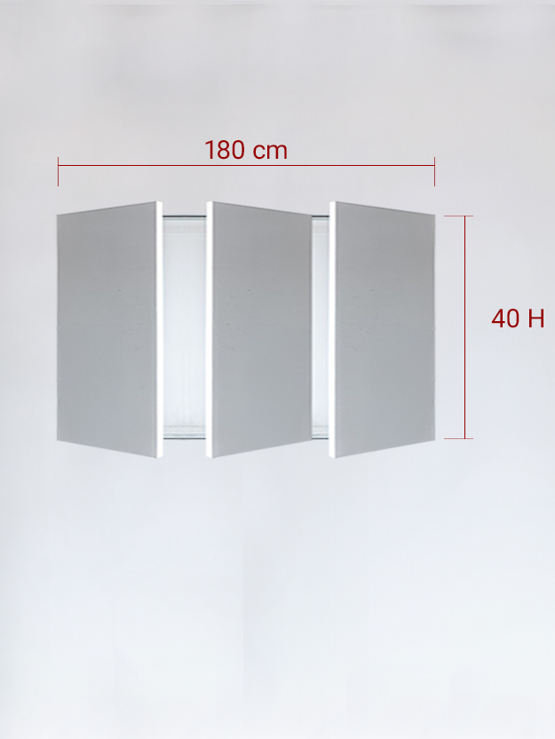Panneaux invisible 3 vantaux pour niche 180x40