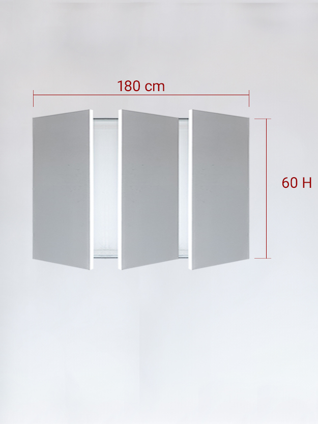 Panneaux invisible 3 vantaux pour niche 180x60