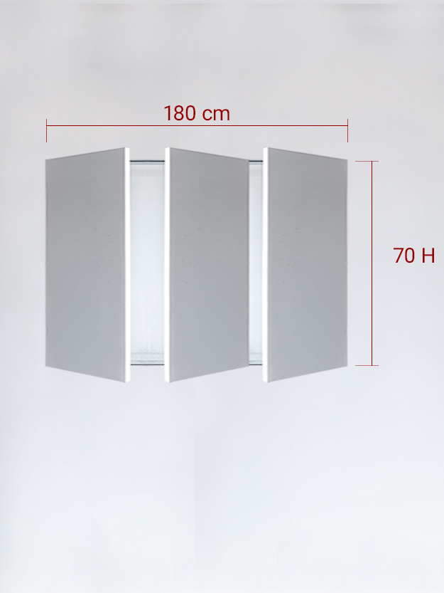 Panneaux invisible 3 vantaux pour niche 180x70
