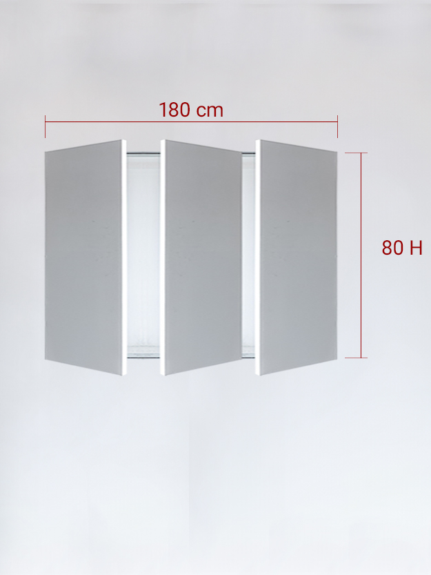 Panneaux invisible 3 vantaux pour niche 180x80