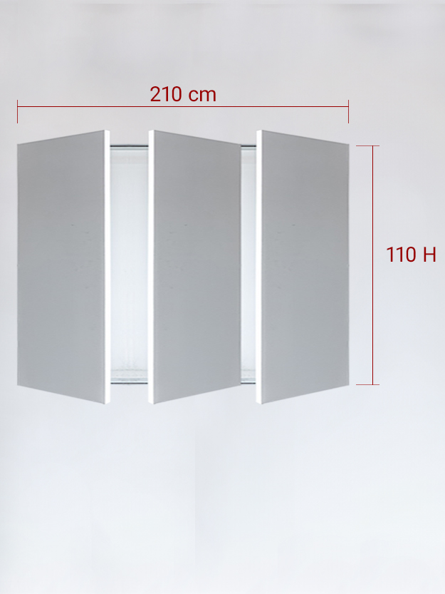 Panneaux invisible 3 vantaux pour niche 210x110