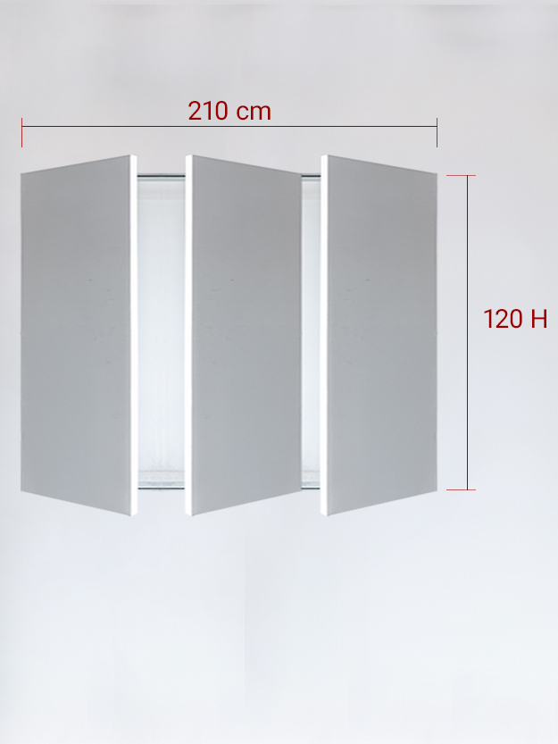 Panneaux invisible 3 vantaux pour niche 210x120