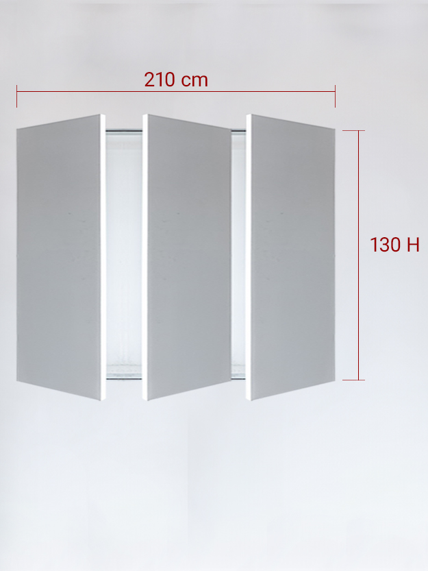 Panneaux invisible 3 vantaux pour niche 210x130
