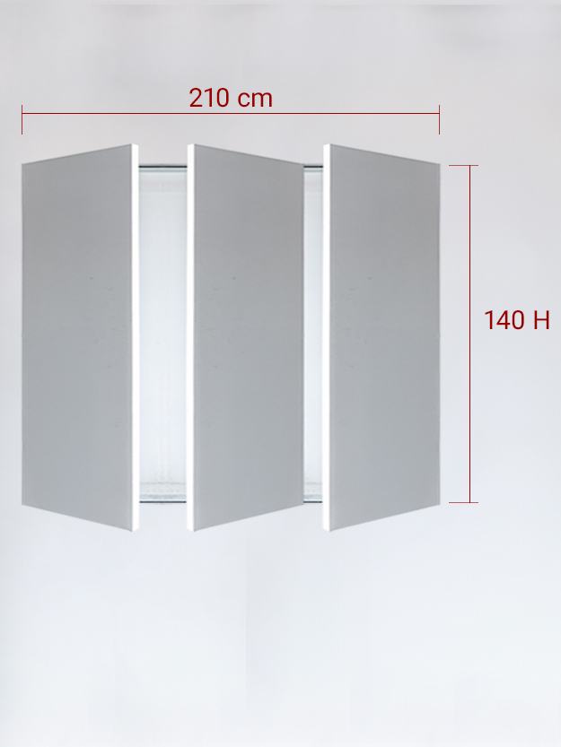 Panneaux invisible 3 vantaux pour niche 210x140