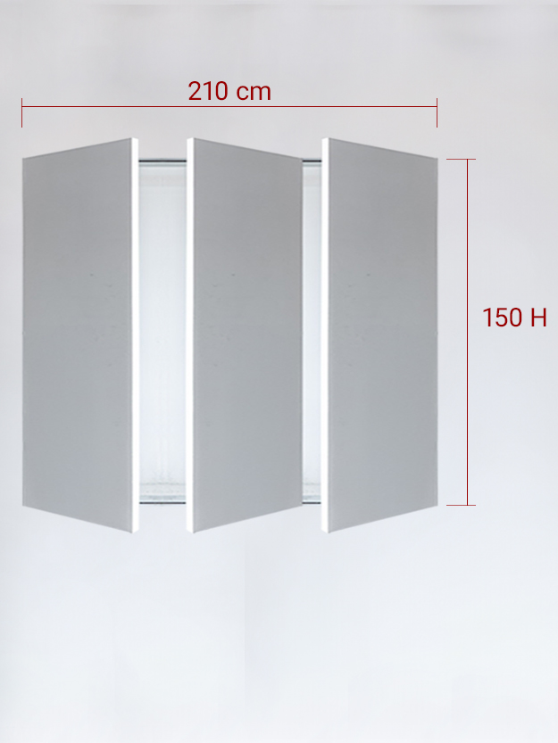 Panneaux invisible 3 vantaux pour niche 210x150