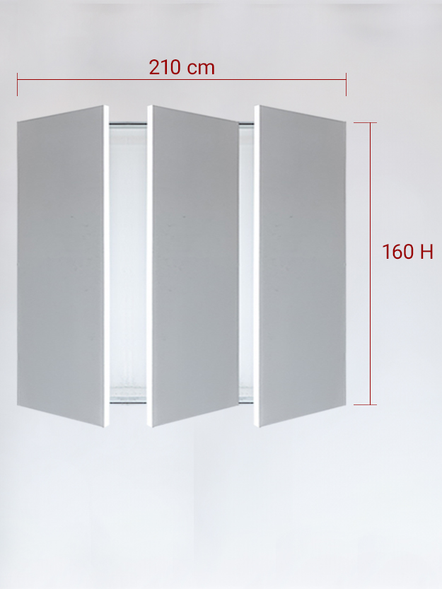 Panneaux invisible 3 vantaux pour niche 210x160