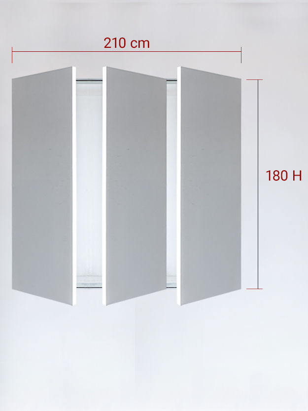 Panneaux invisible 3 vantaux pour niche 210x180