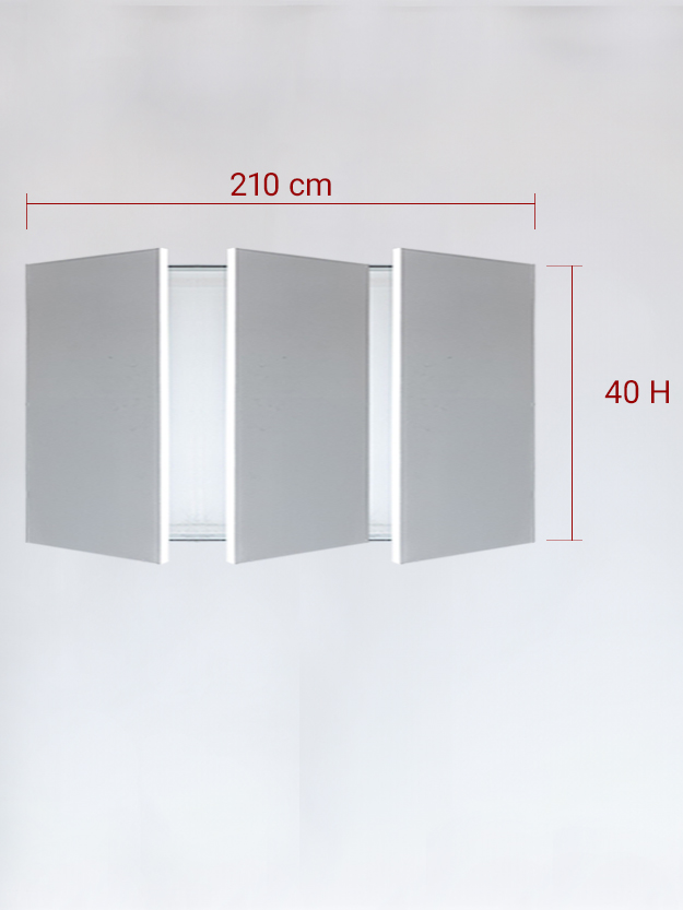 Panneaux invisible 3 vantaux pour niche 210x40
