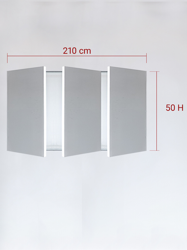 Panneaux invisible 3 vantaux pour niche 210x50