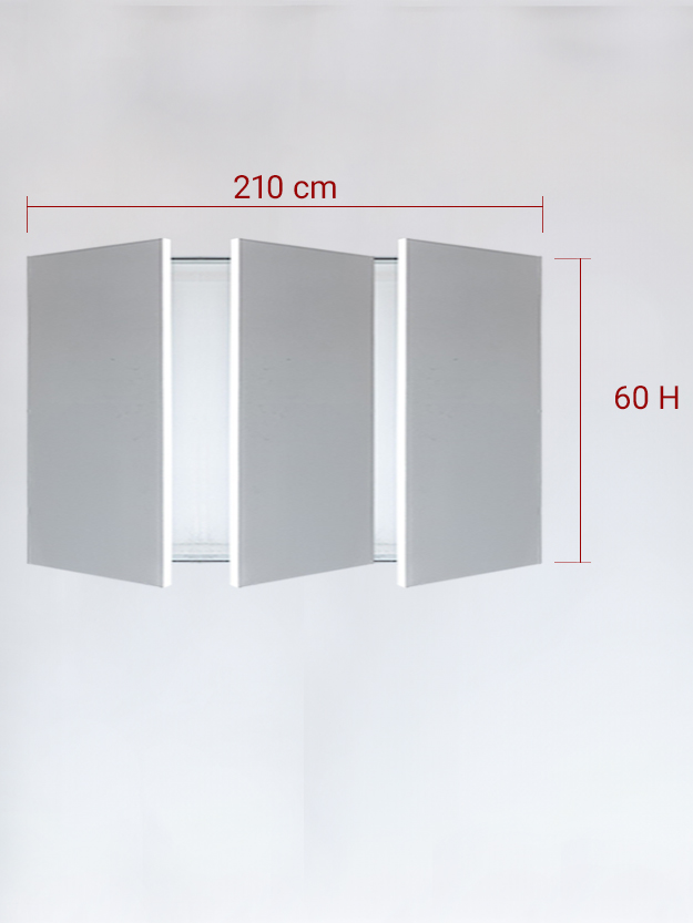 Panneaux invisible 3 vantaux pour niche 210x60
