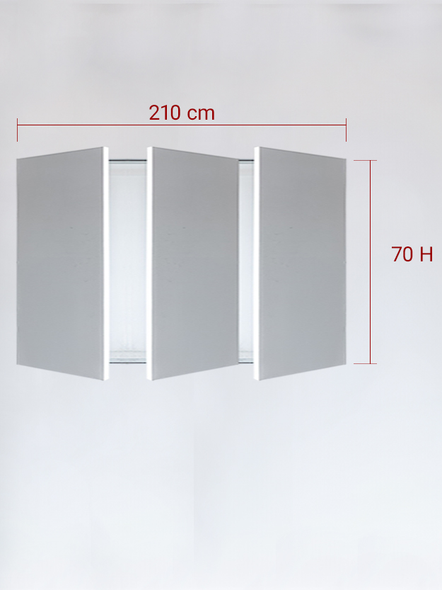 Panneaux invisible 3 vantaux pour niche 210x70