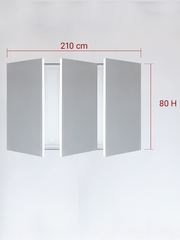 Panneaux invisible 3 vantaux pour niche 210x80