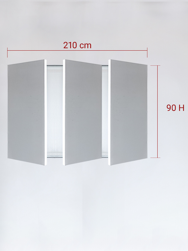 Panneaux invisible 3 vantaux pour niche 210x90