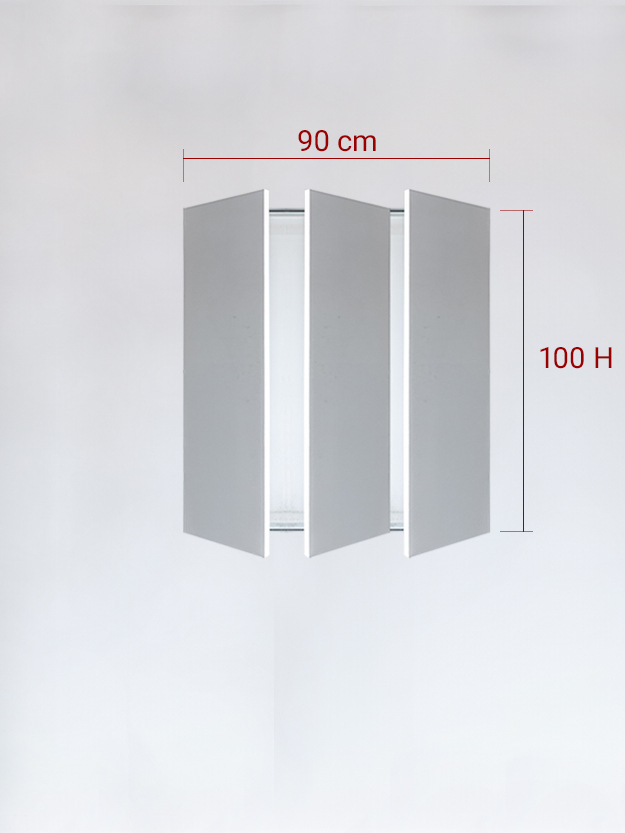 Panneaux invisible 3 vantaux pour niche 90x100