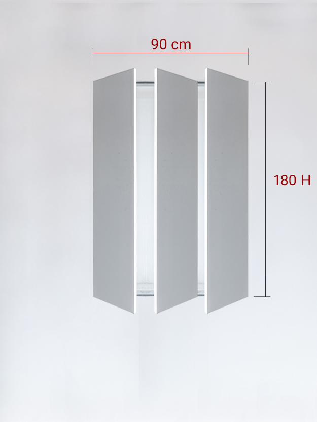 Panneaux invisible 3 vantaux pour niche 90x180