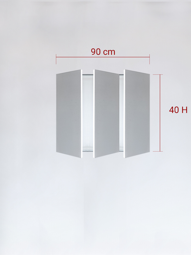 Panneaux invisible 3 vantaux pour niche 90x40