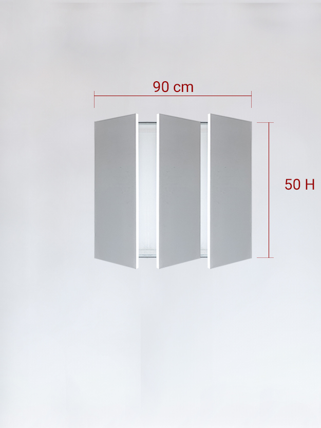 Panneaux invisible 3 vantaux pour niche 90x50
