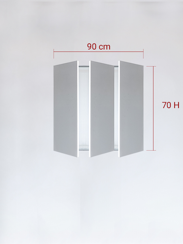 Panneaux invisible 3 vantaux pour niche 90x70