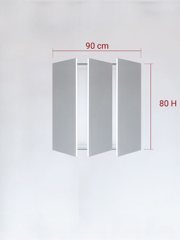 Panneaux invisible 3 vantaux pour niche 90x80