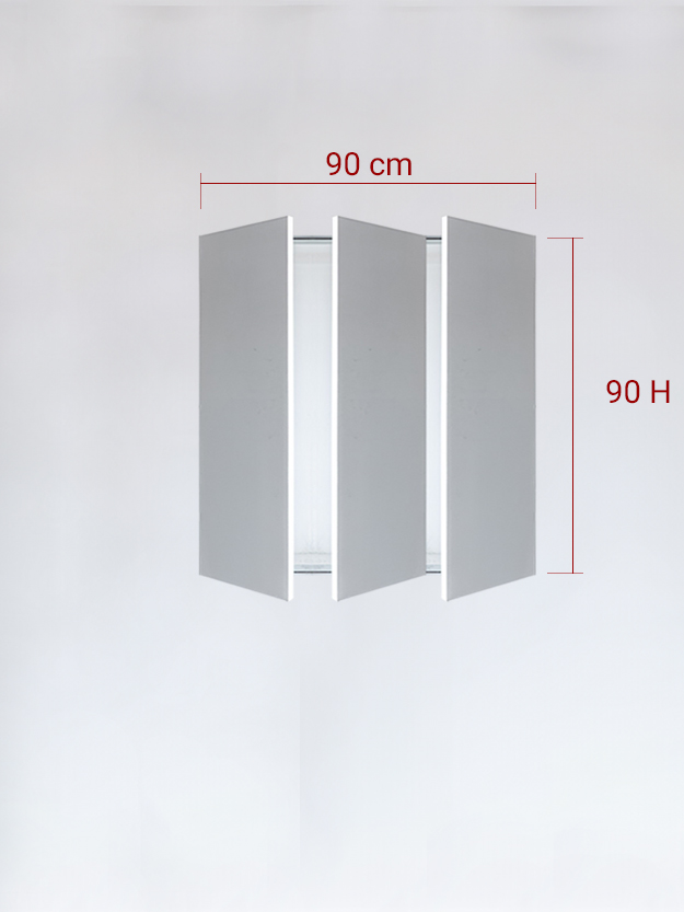 Panneaux invisible 3 vantaux pour niche 90x90