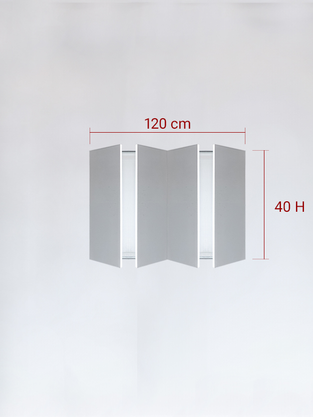 Panneaux invisible 4 vantaux pour niche 120x40