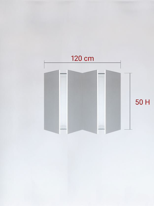 Panneaux invisible 4 vantaux pour niche 120x50