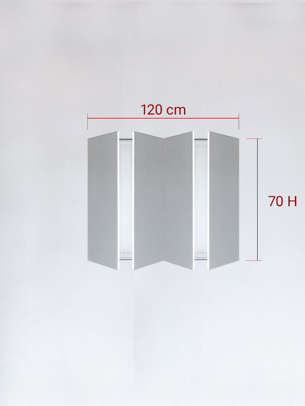 Panneaux invisible 4 vantaux pour niche 120x70