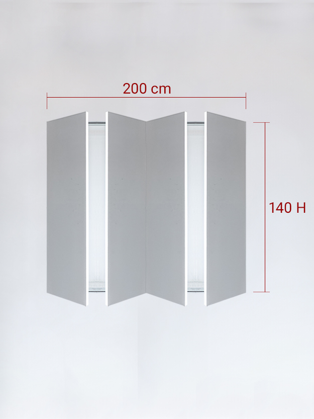 Panneaux invisible 4 vantaux pour niche 200x140