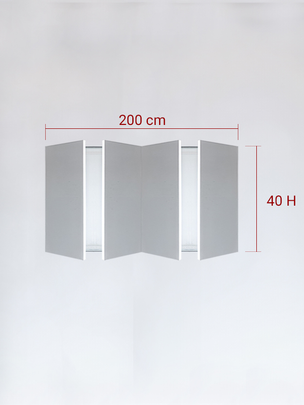 Panneaux invisible 4 vantaux pour niche 200x40