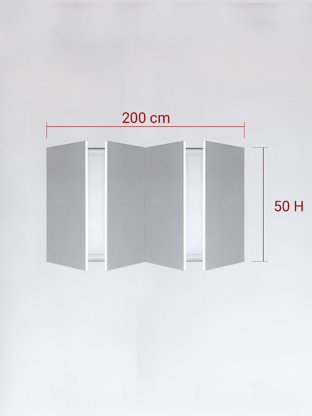Panneaux invisible 4 vantaux pour niche 200x50