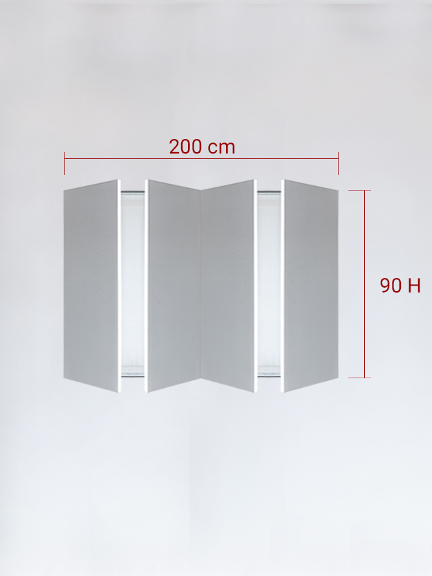 Panneaux invisible 4 vantaux pour niche 200x90