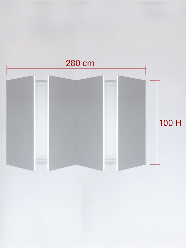 Panneaux invisible 4 vantaux pour niche 280x100