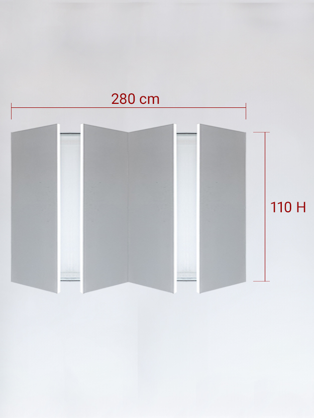 Panneaux invisible 4 vantaux pour niche 280x110