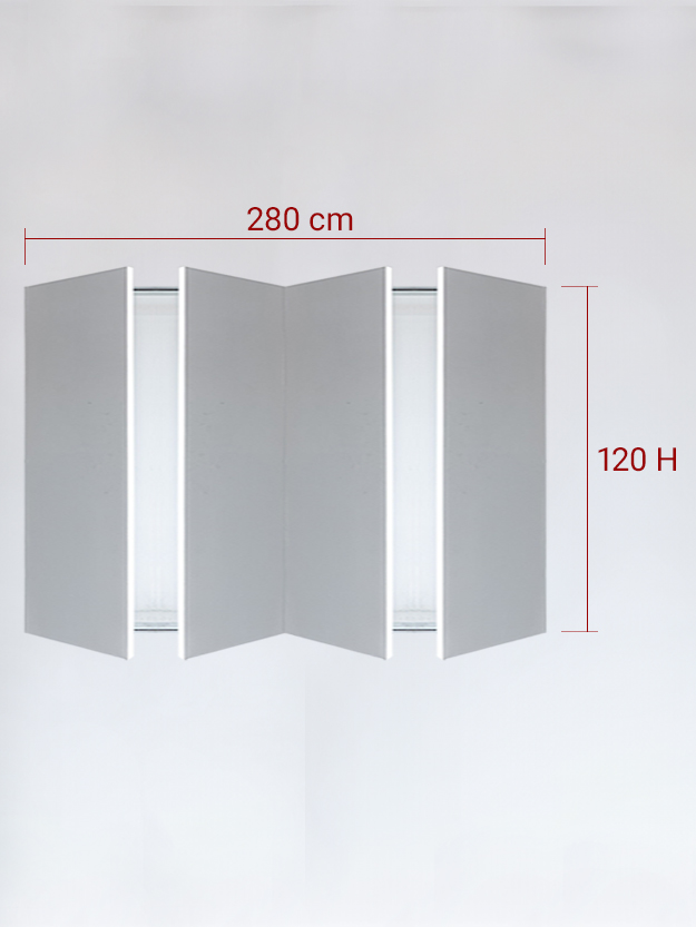 Panneaux invisible 4 vantaux pour niche 280x120