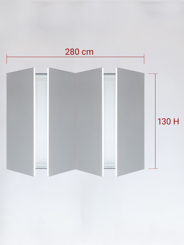 Panneaux invisible 4 vantaux pour niche 280x130
